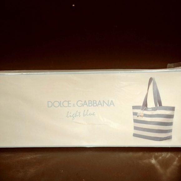 Dolce Gabbana Light Blue Beach Bag Canvas - Picture 2 of 5